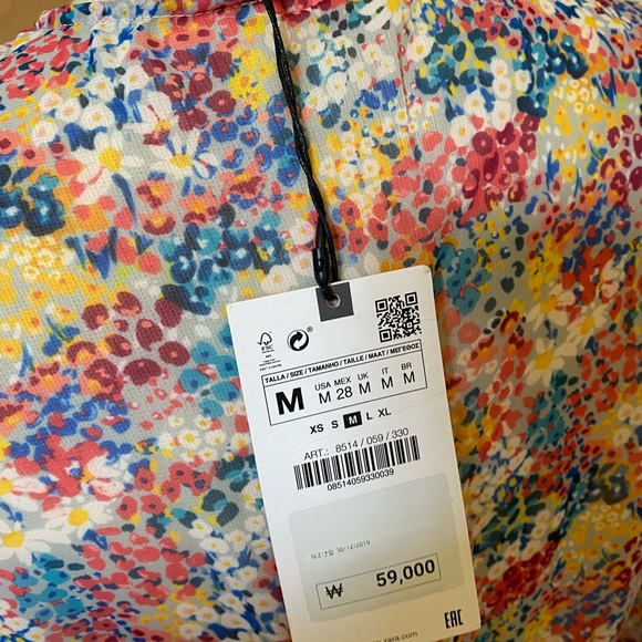 NWT Zara Ruffled Printed Dress - 8514/059 - M - Picture 8 of 11